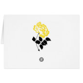 Black, White, and Yellow Peony Table Number Card (Back Horizontal)