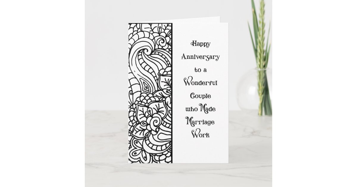 Black &amp; White Anniversary Card | Zazzle