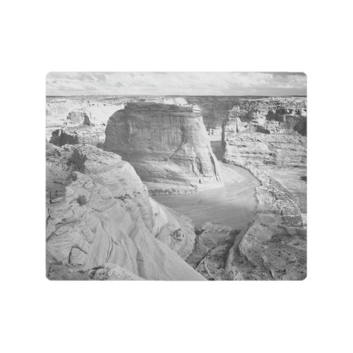 Black  White Ansel Adams Canyon Photograph Metal Print