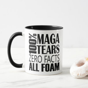 Black White Anti MAGA Tears Typography Mug