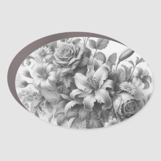 Black & White Antique Floral Perfection Car Magnet