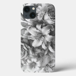 Black & White Antique Floral Perfection iPhone 13 Case
