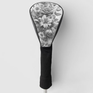 Black & White Antique Floral Perfection Golf Head Cover