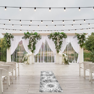 Black & White Antique Floral Perfection Outdoor Rug