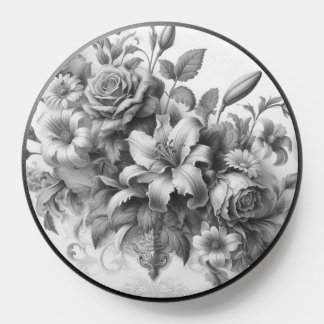 Black & White Antique Floral Perfection PopSocket
