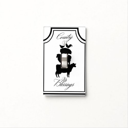 Black White Any Color Country Blessings Animals Light Switch Cover