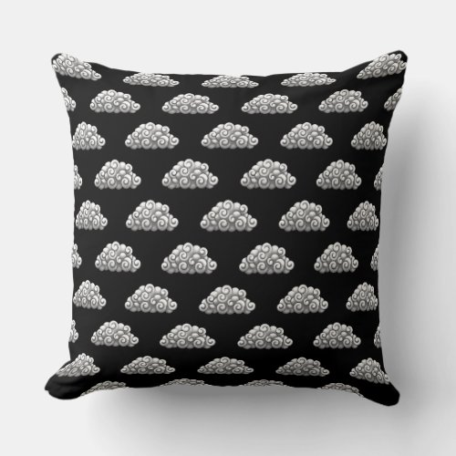 Black  White AP_MIN_08 _Half circle Throw Pillow