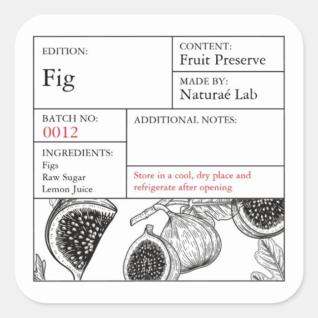 Black & White Apothecary Fig label (Front)