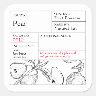 Black & White Apothecary Pear label