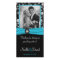 Black, White, Aqua Snowflakes Wedding Photo Card