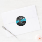 Black, White, Aqua Snowflakes Wedding Sticker (Envelope)