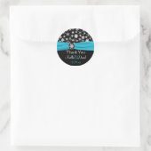 Black, White, Aqua Snowflakes Wedding Sticker (Bag)