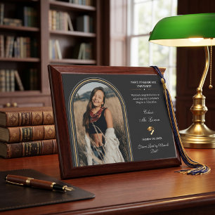 Black & White Arch Photo Personalized Graduation  Award Plaque