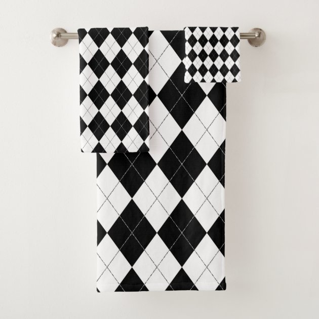 black and white bath towel sets