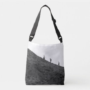 Black & White Arizona Hillside with Saguaro Tote