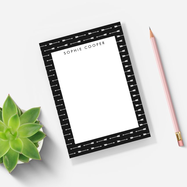 Black & White Arrows Pattern Personalized Notes (Creator Uploaded)