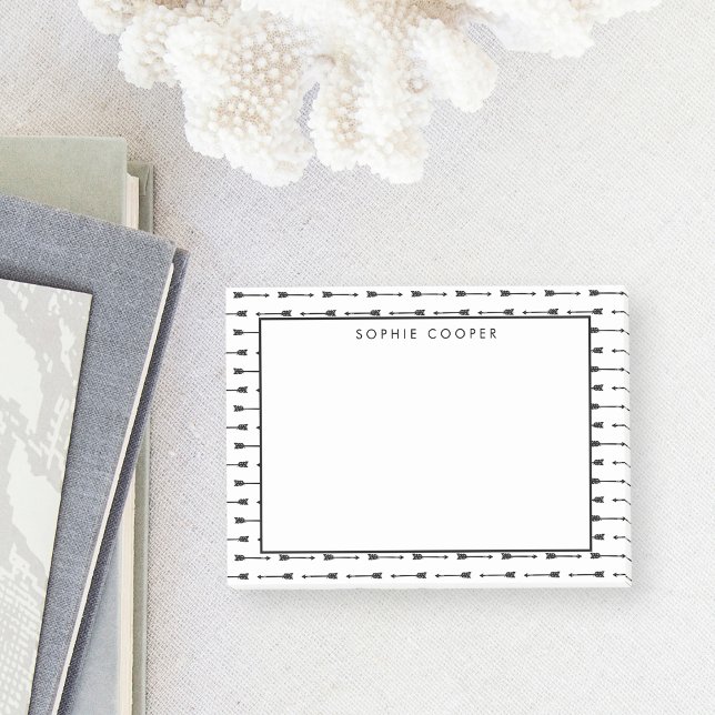 Black & White Arrows Personalized Sticky Notes (Creator Uploaded)