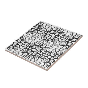 Black & White Art - Customizable - Add Color Ceramic Tile