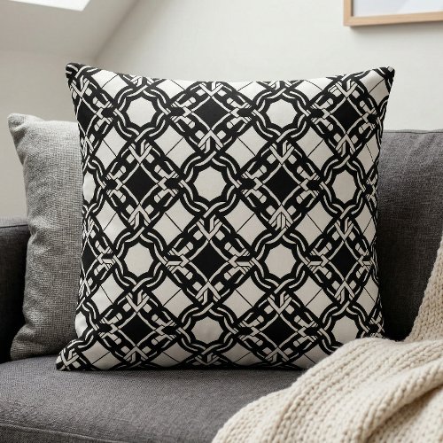 Black White Art Deco Interlaced Pattern