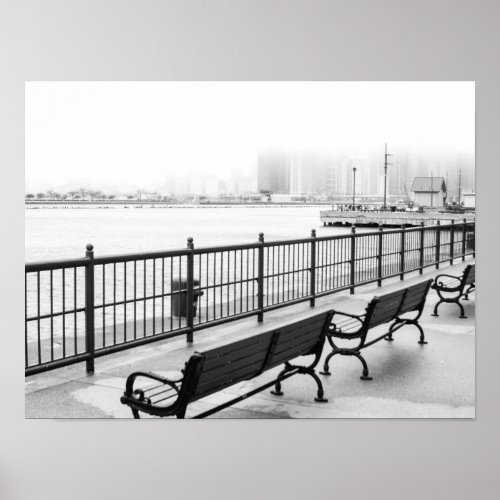 Black  White Art Print_  Navy Pier Chicago IL Poster