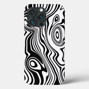 Black White Art Waves - Your Colors iPhone 13 Pro Case
