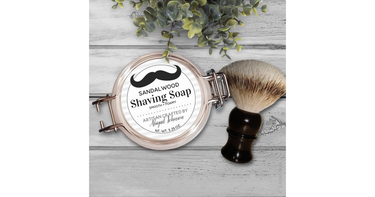Black & White Artisan Crafted Shaving Soap Label Zazzle