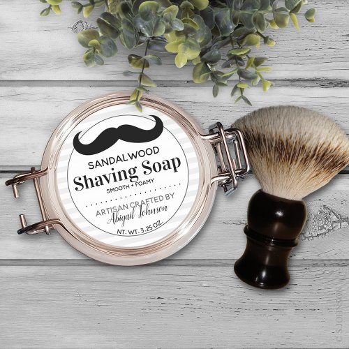 Black  White Artisan Crafted Shaving Soap Label
