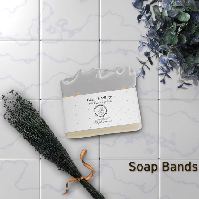 Black & White #Artisan #Soap Band Wrap Packaging (Creator Uploaded)
