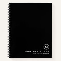 Black White Artist Sketchbook Monogram