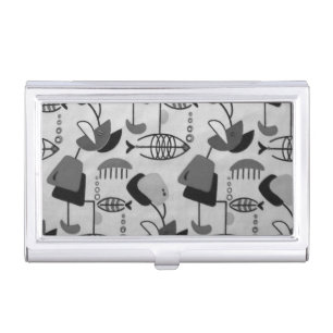 Black & White Atomic Pattern Business Card Holder