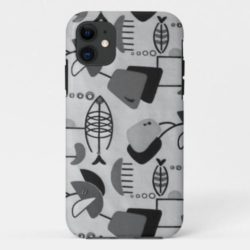 Black  White Atomic Pattern iPhone 55S Case