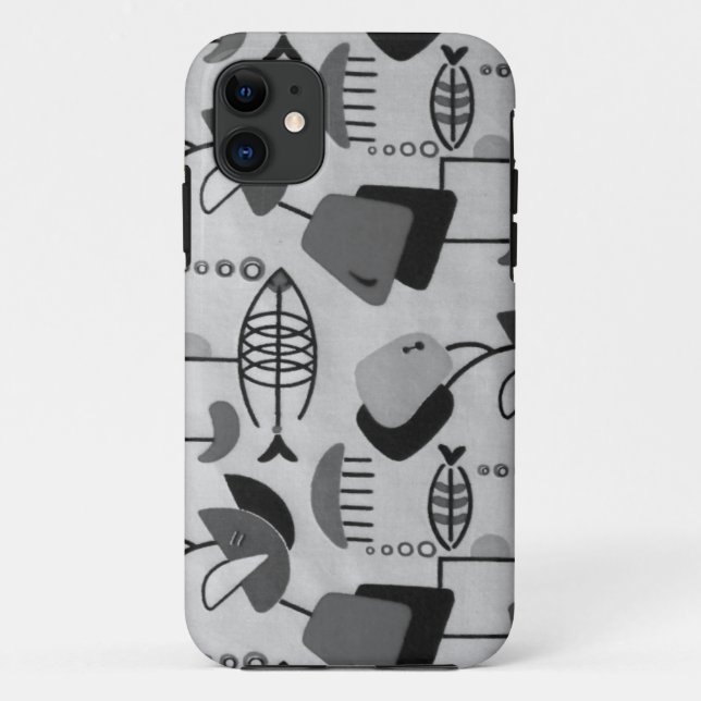 Black & White Atomic Pattern iPhone 5/5S Case (Back)