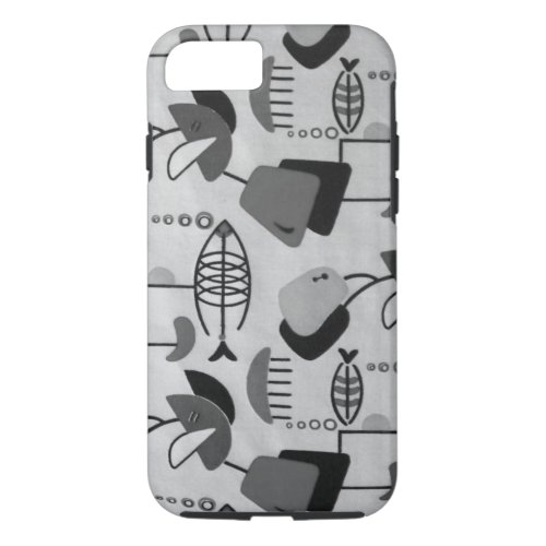 Black  White Atomic Pattern iPhone 7 Case