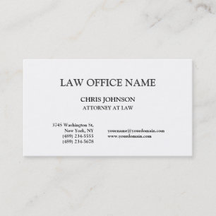 Black & White Attorney at Law Business Card