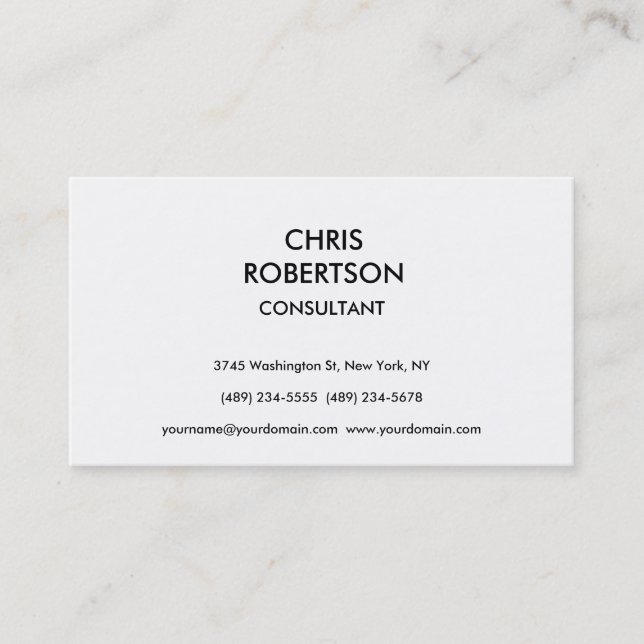 Black White Attractive Professional Business Card (Front)
