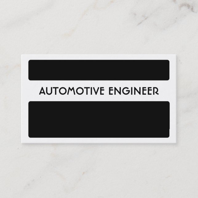 Black white Automotive Engineer business cards (Front)