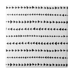 Black White Aztec Arrows Pattern Ceramic Tile
