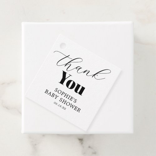 Black White Baby Shower Thank You Favor Tags