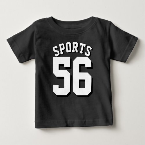 Black  White Baby  Sports Jersey Design Baby T_Shirt