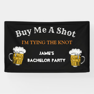 Black White Bachelor Party Backdrop Custom Banner