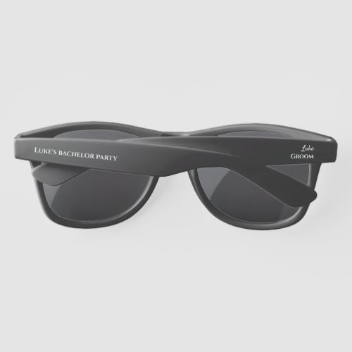 Black White Bachelor Party Groom Sunglasses