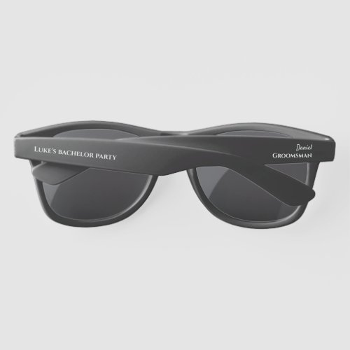 Black White Bachelor Party Groomsman Sunglasses