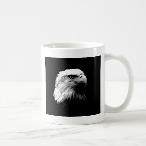 Black  White Bald Eagle Coffee Mug