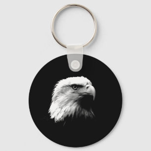 Black & White Bald Eagle Keychain