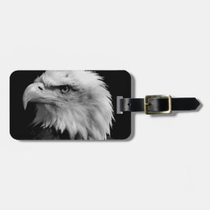 Black & White Bald Eagle Luggage Tag