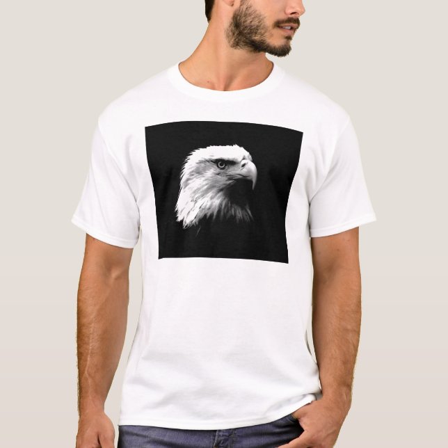 Black & White Bald Eagle T-Shirt (Front)