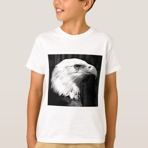 Black  White Bald Eagle T_Shirt
