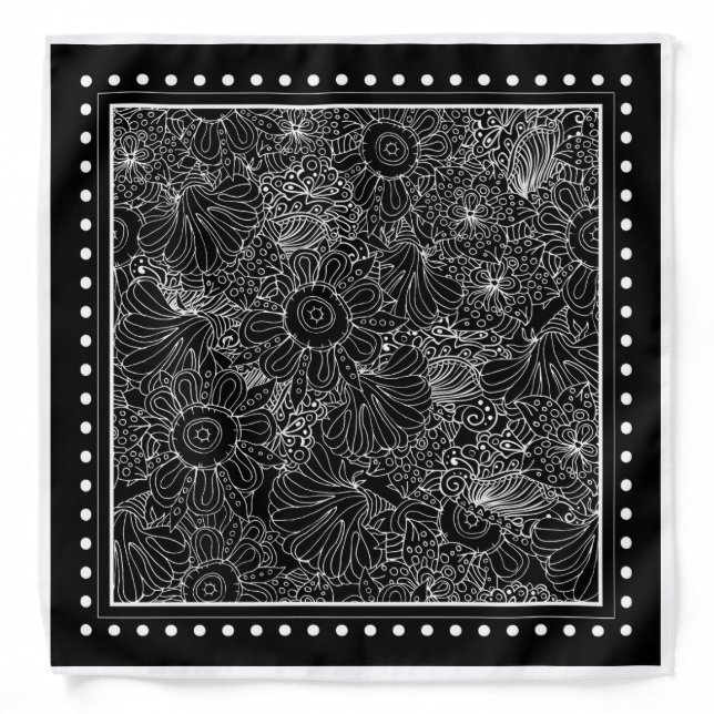 Black & White Bandada Bandana (Front)