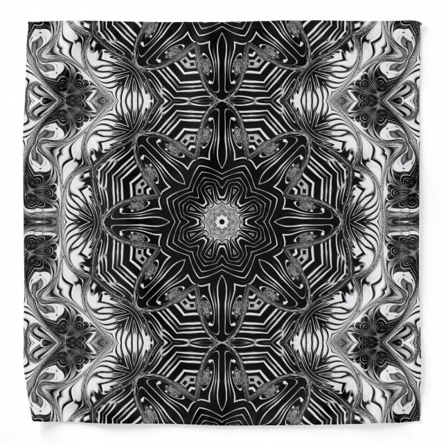 Black+White Bandana Tribal Weave Pattern V6 (Front)