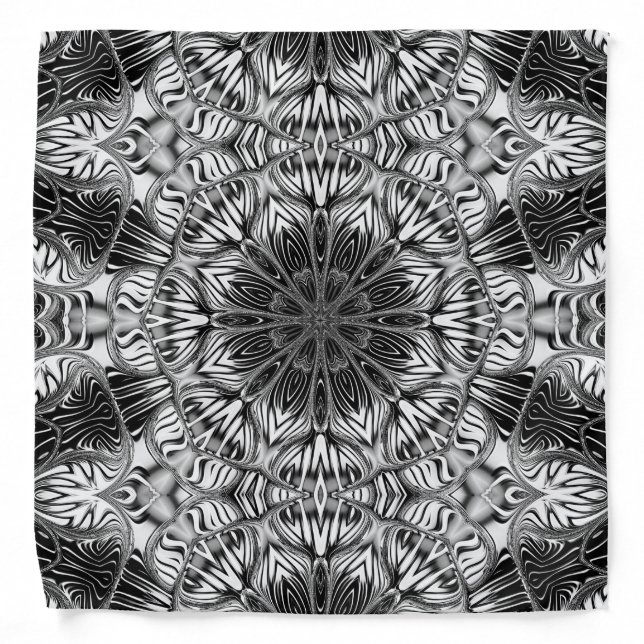 Black+White Bandana Tribal Weave Pattern V7 (Front)